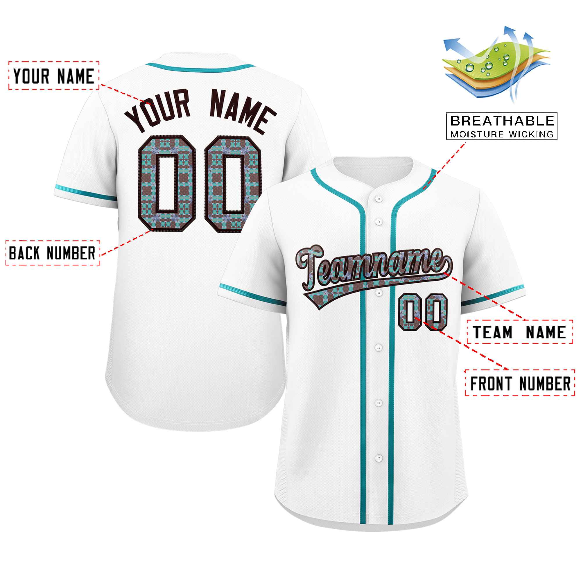 Custom Personalized Baseball Jersey Stitched Ethnic Pattern Name Number Sports Unifrom