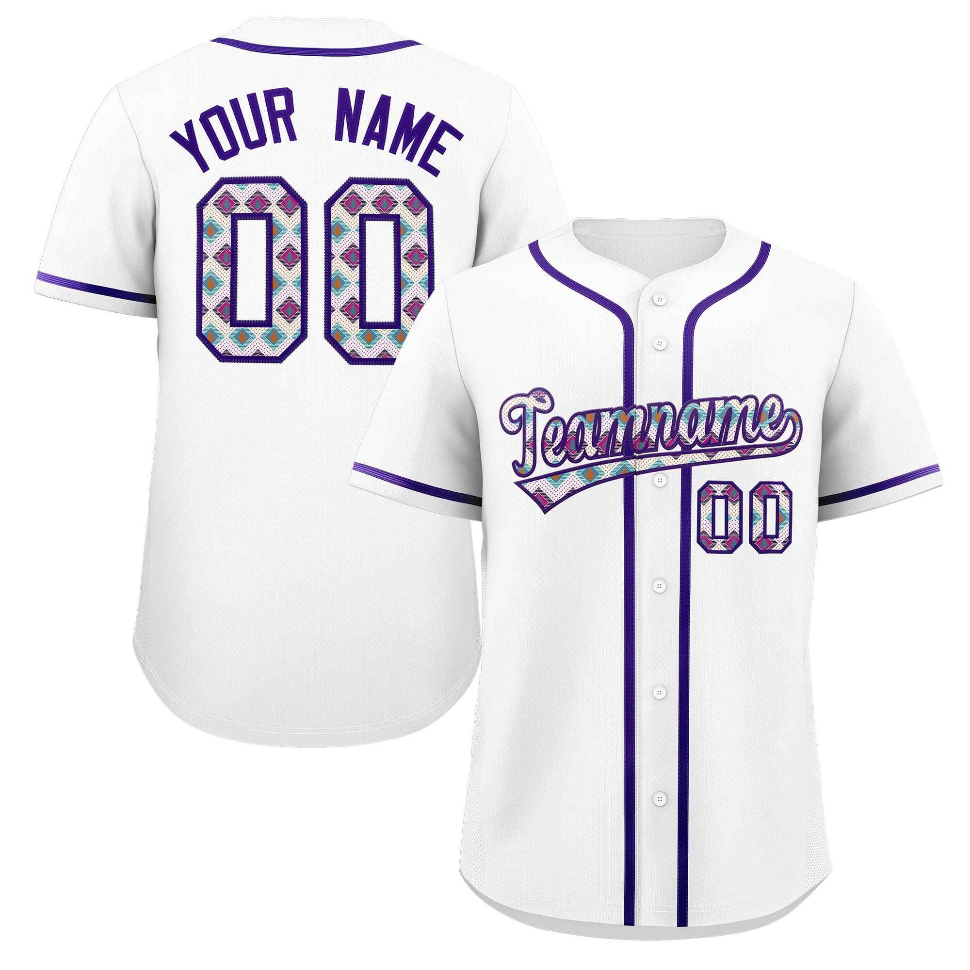 Custom Personalized Baseball Jersey Stitched Ethnic Pattern Name Number Sports Unifrom