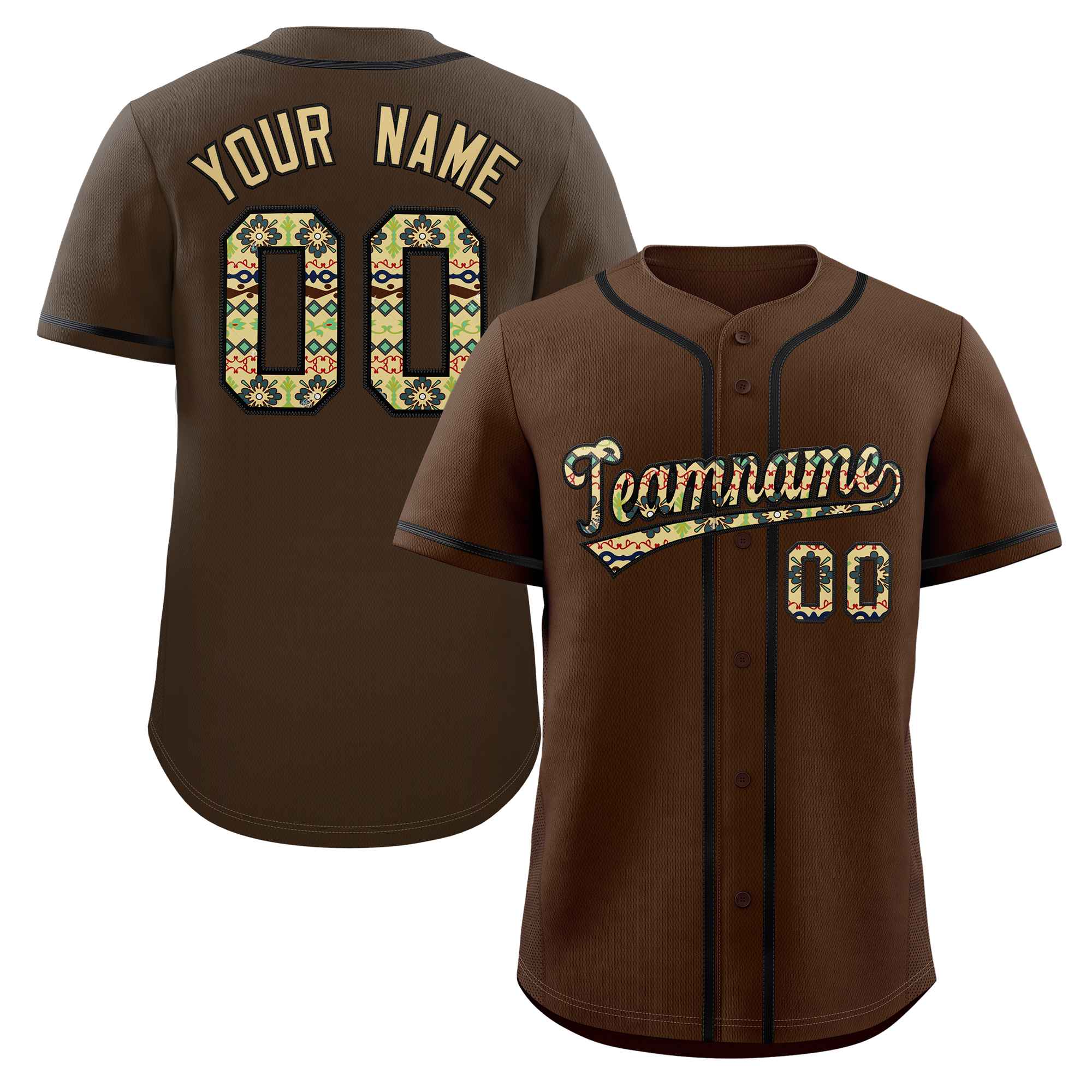 Custom Personalized Baseball Jersey Stitched Ethnic Pattern Name Number Sports Unifrom