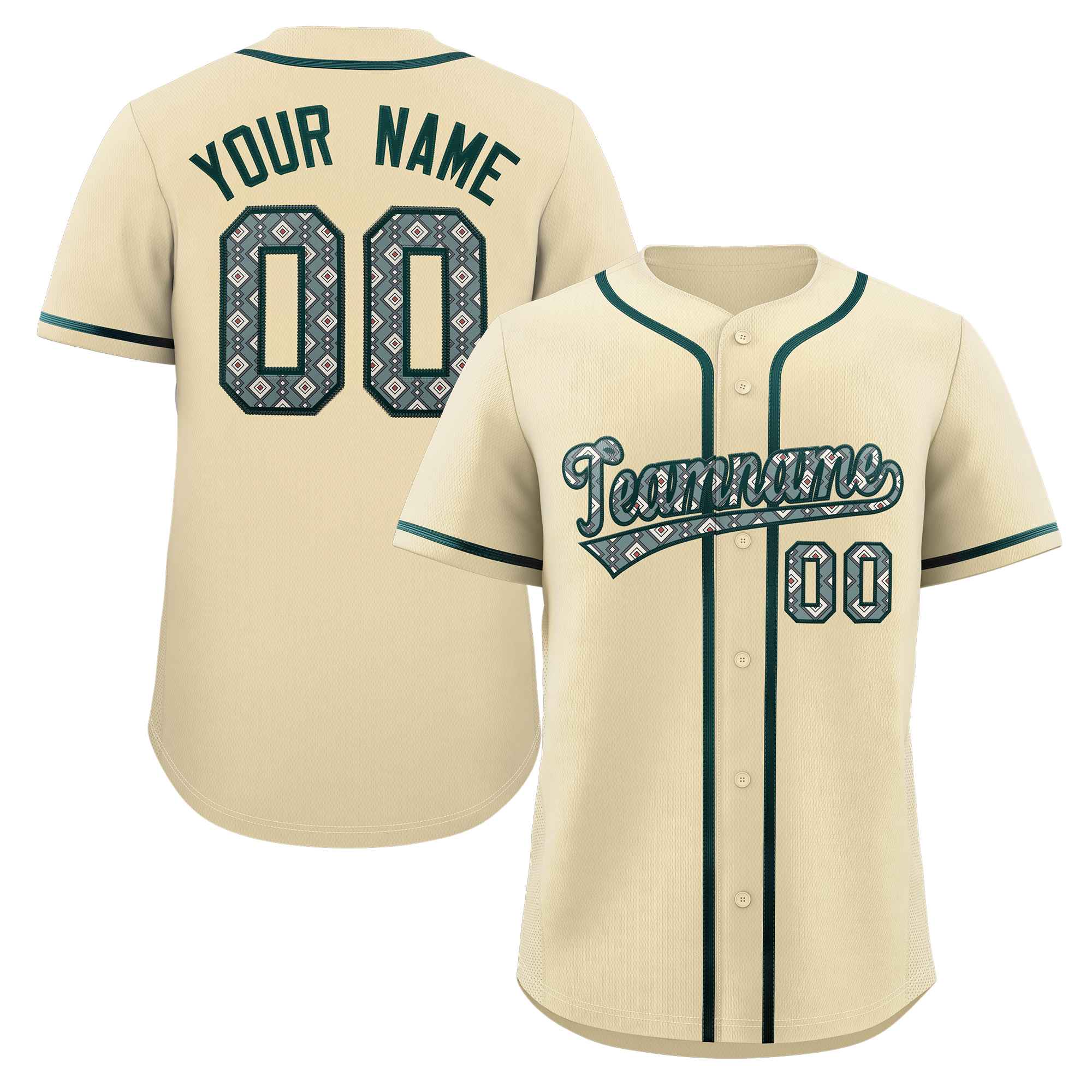 Custom Personalized Baseball Jersey Stitched Ethnic Pattern Name Number Sports Unifrom