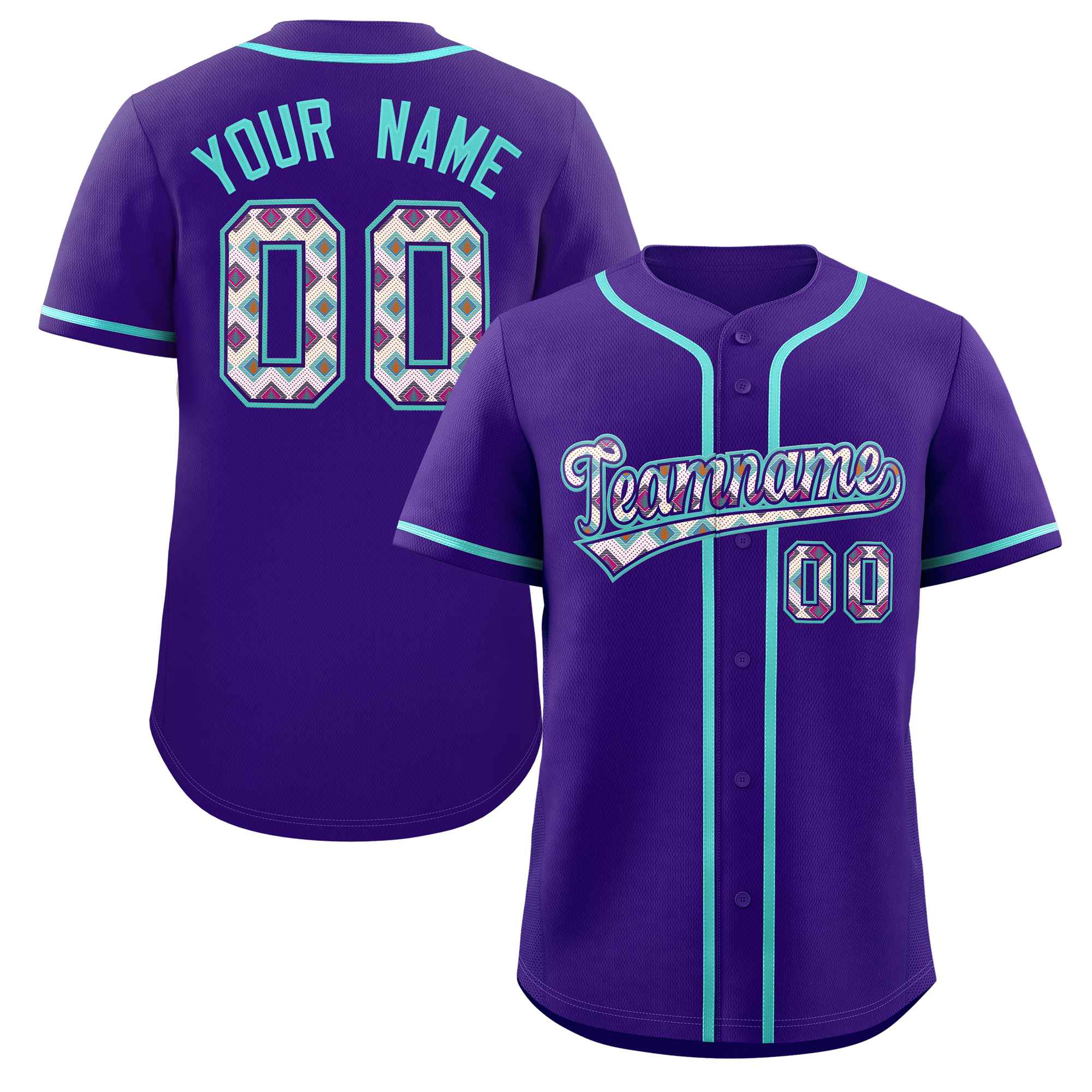 Custom Personalized Baseball Jersey Stitched Ethnic Pattern Name Number Sports Unifrom