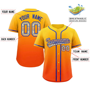 Custom Gradient Fashion Baseball Jersey Personalized Ethnic Pattern Name Number for Men Women Youth