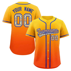 Custom Gradient Fashion Baseball Jersey Personalized Ethnic Pattern Name Number for Men Women Youth