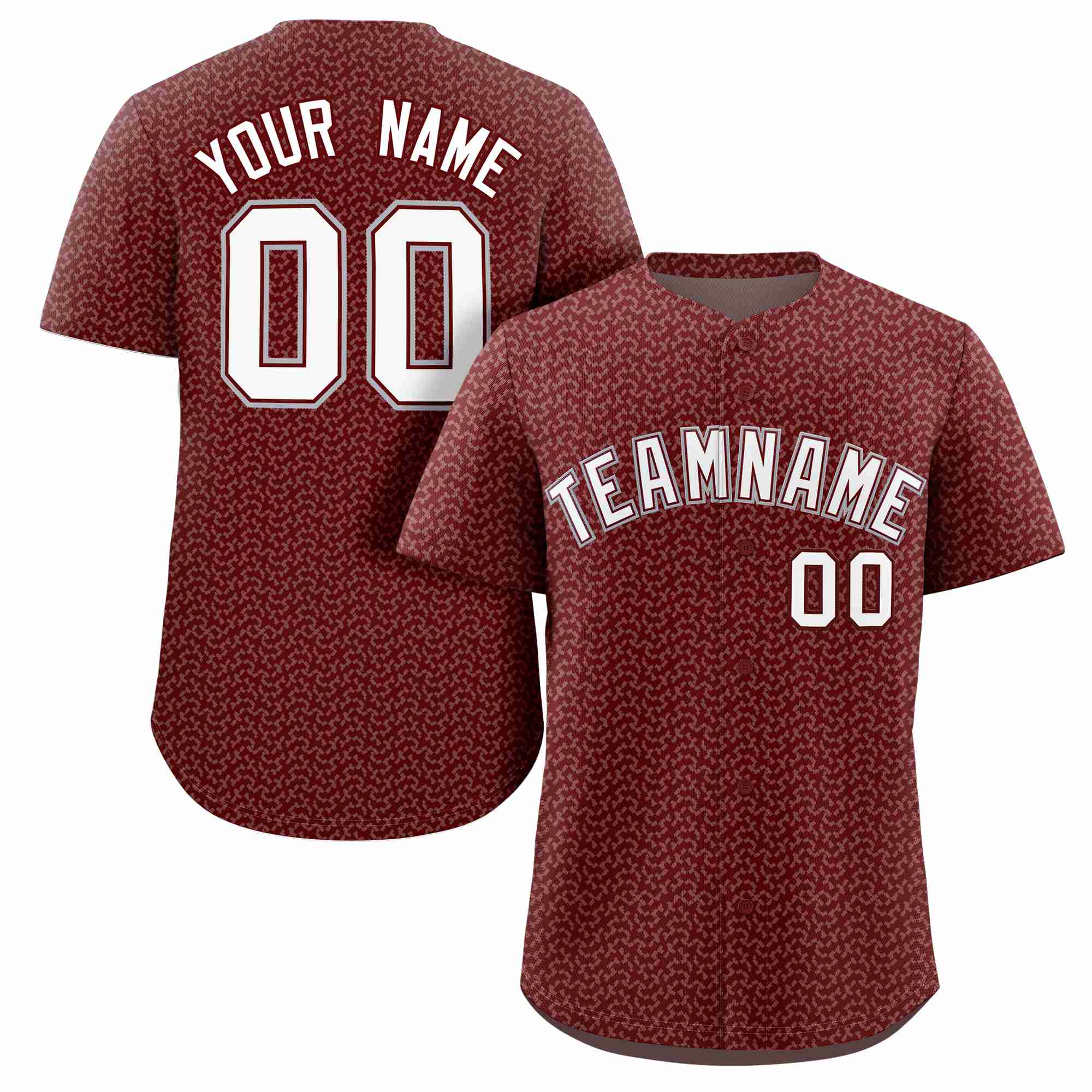 Custom Crimson White Texture Graffiti Pattern Personalized Authentic Baseball Jersey