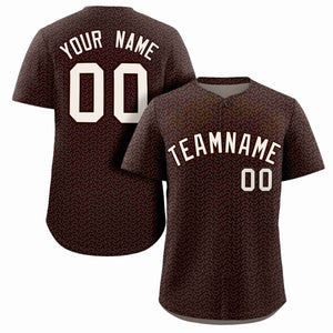 Custom Brown Cream Texture Graffiti Pattern Personalized Authentic Baseball Jersey