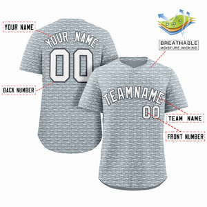 Custom Gray White Texture Graffiti Pattern Personalized Authentic Baseball Jersey