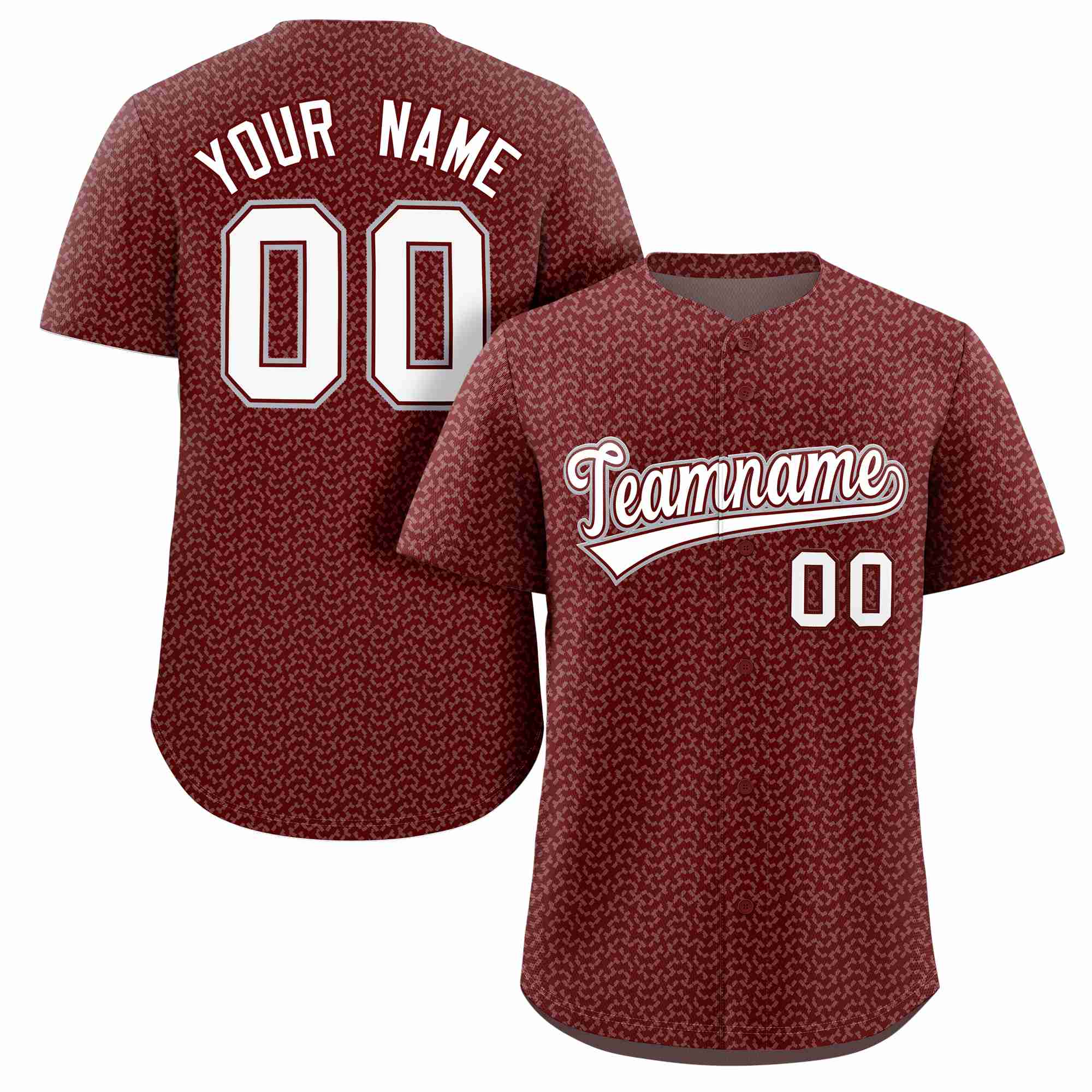 Custom Crimson White Texture Graffiti Pattern Personalized Authentic Baseball Jersey