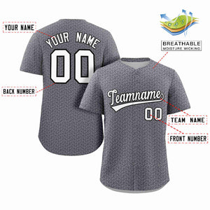 Custom Dark Gray White Texture Graffiti Pattern Personalized Authentic Baseball Jersey