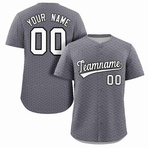 Custom Dark Gray White Texture Graffiti Pattern Personalized Authentic Baseball Jersey