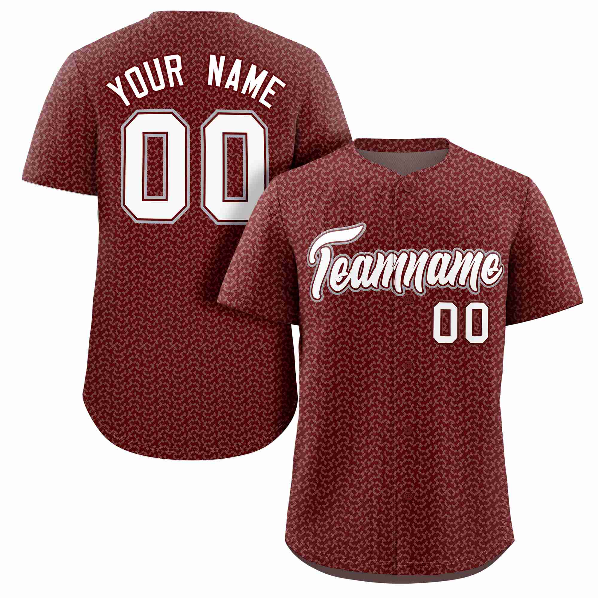 Custom Crimson White Texture Graffiti Pattern Personalized Authentic Baseball Jersey