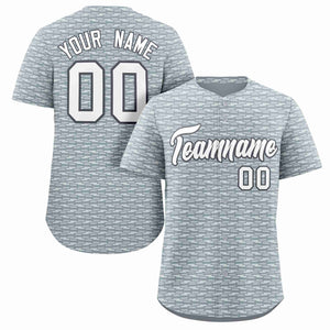 Custom Gray White Texture Graffiti Pattern Personalized Authentic Baseball Jersey