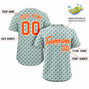 Custom Aqua Orange Texture Graffiti Pattern Personalized Authentic Baseball Jersey