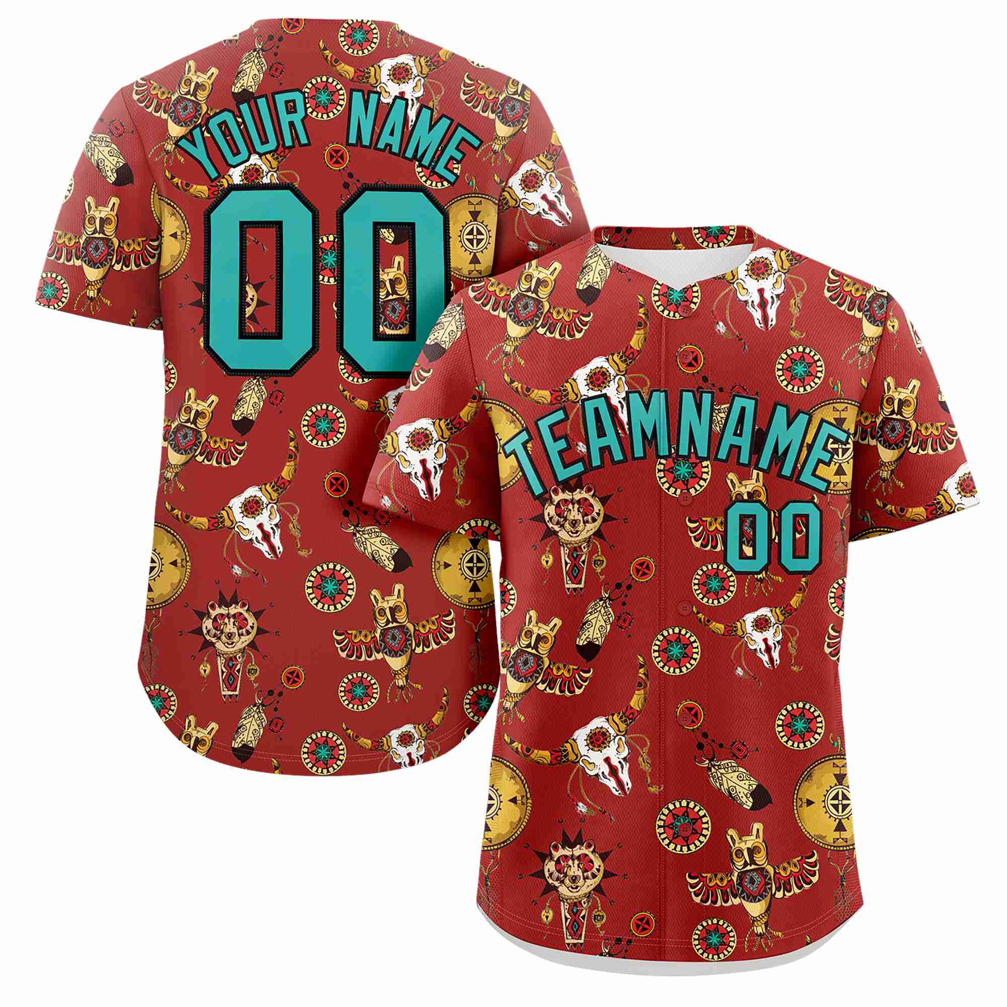 Custom Red 3D Graffiti Pattern Personalized Design Authentic Baseball Jersey