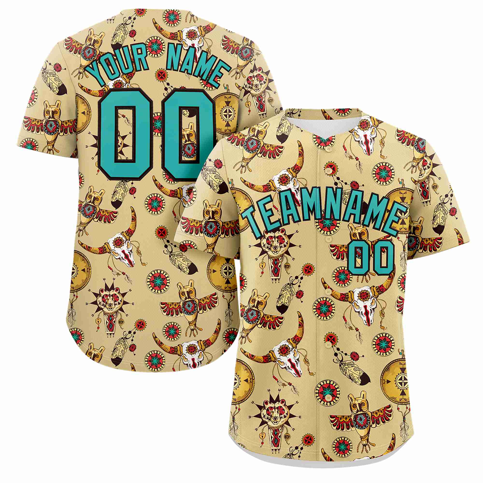 Custom Cream 3D Graffiti Pattern Personalized Design Authentic Baseball Jersey