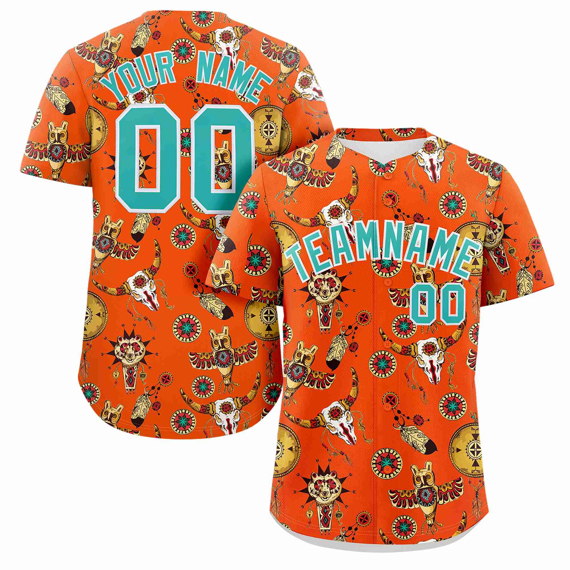 Custom Orange 3D Graffiti Pattern Personalized Design Authentic Baseball Jersey