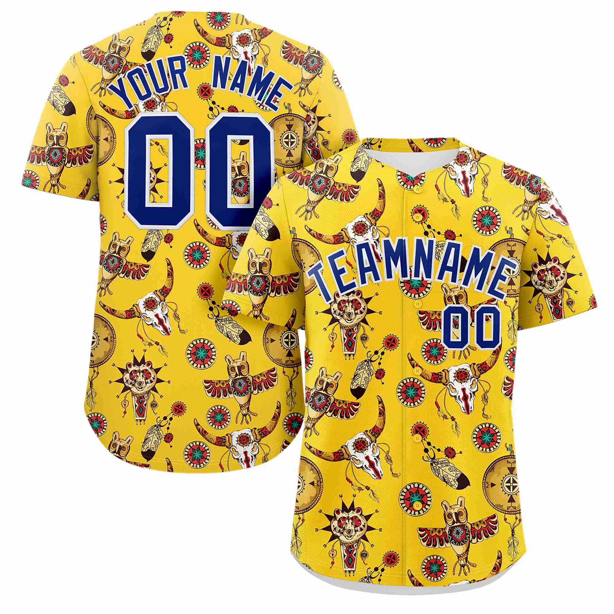 Custom Gold 3D Graffiti Pattern Personalized Design Authentic Baseball Jersey