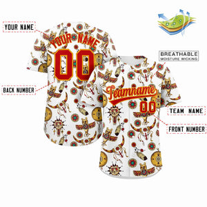 Custom White 3D Graffiti Pattern Personalized Design Authentic Baseball Jersey