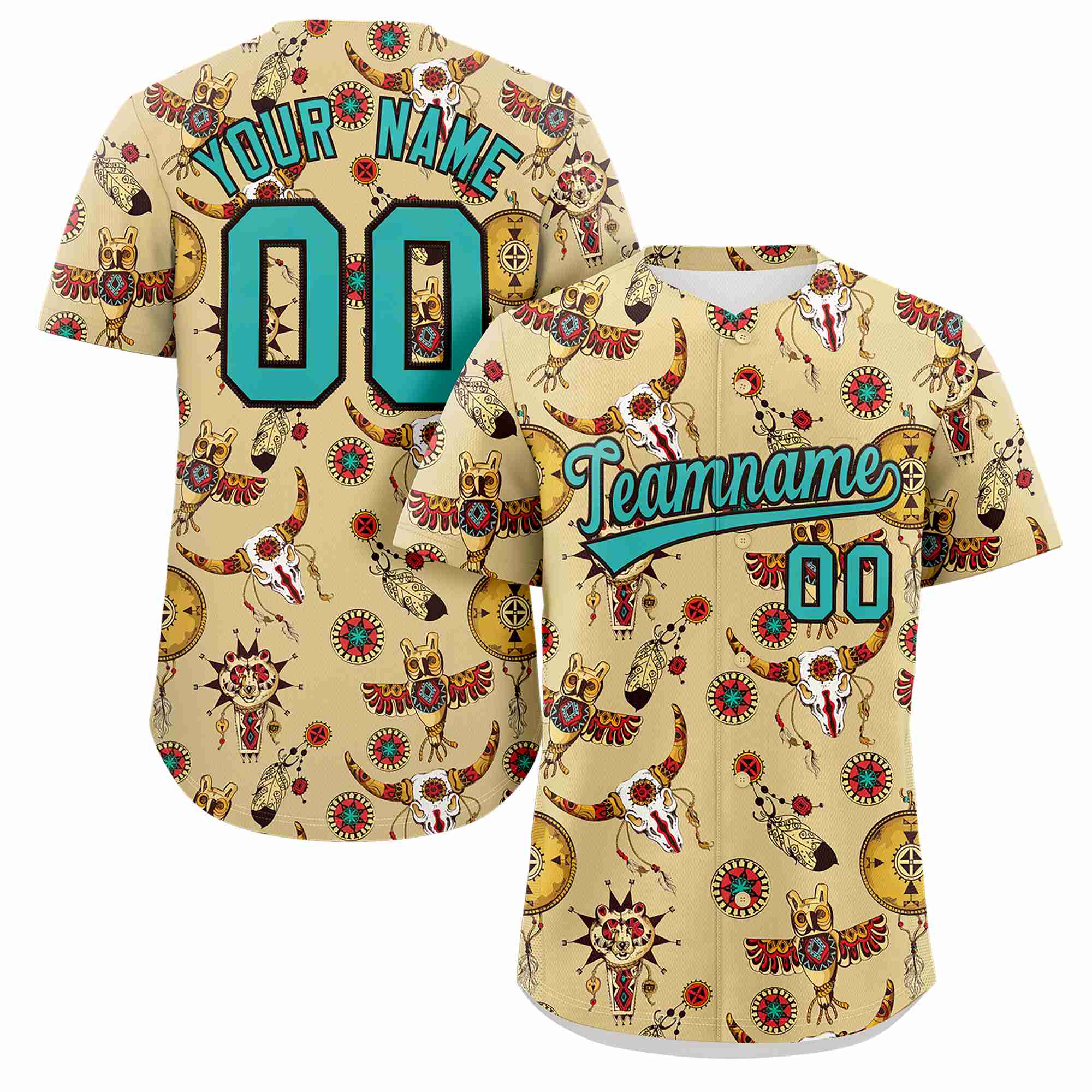 Custom Cream 3D Graffiti Pattern Personalized Design Authentic Baseball Jersey