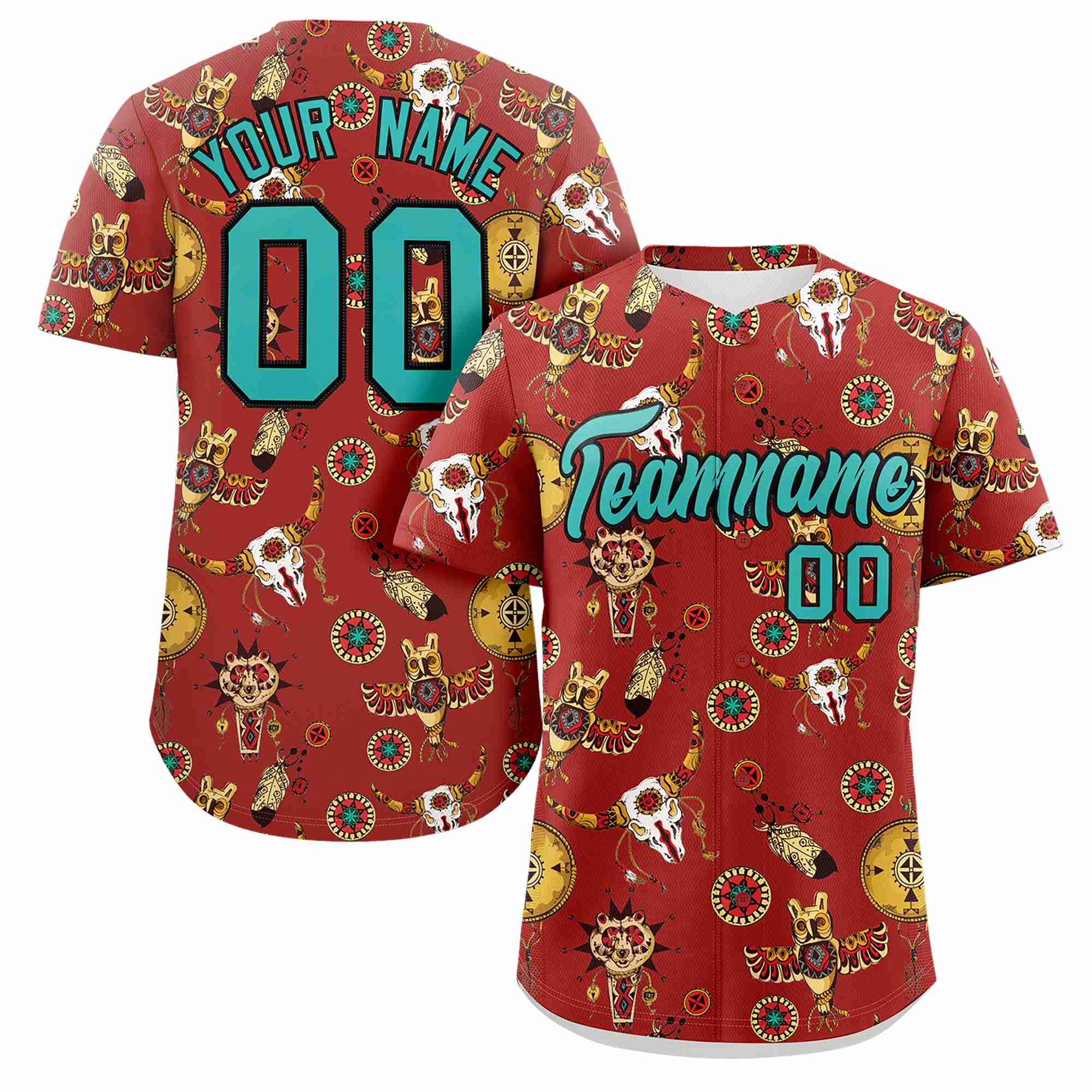 Custom Red 3D Graffiti Pattern Personalized Design Authentic Baseball Jersey