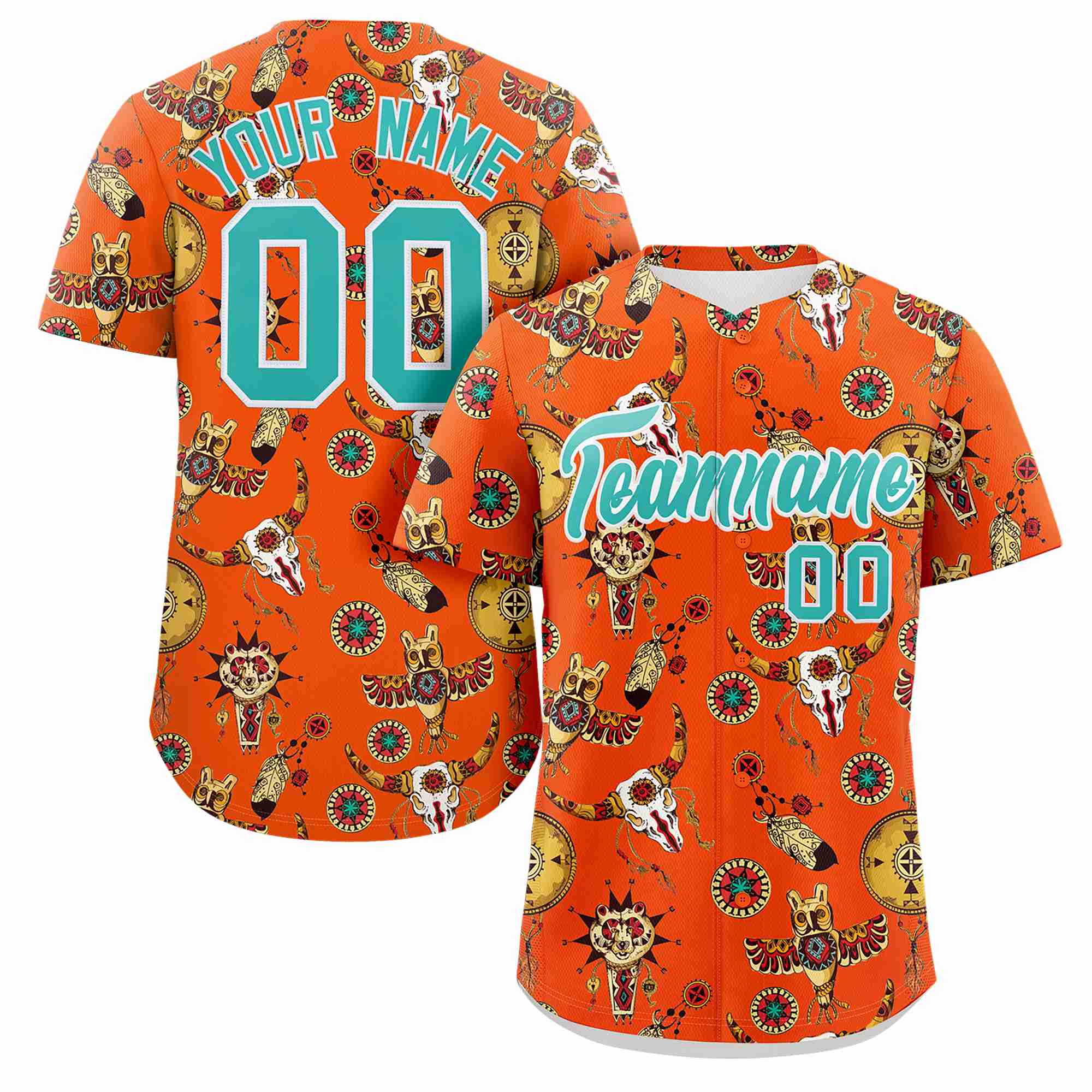 Custom Orange 3D Graffiti Pattern Personalized Design Authentic Baseball Jersey