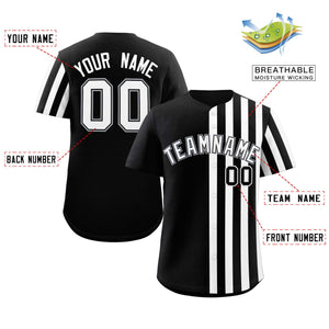 Custom Black White Thick Stripe Fashion Design Authentic Baseball Jersey