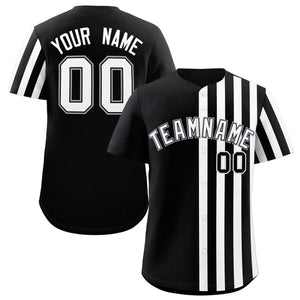 Custom Black White Thick Stripe Fashion Design Authentic Baseball Jersey