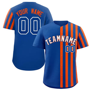 Custom Royal Orange Thick Stripe Fashion Design Authentic Baseball Jersey