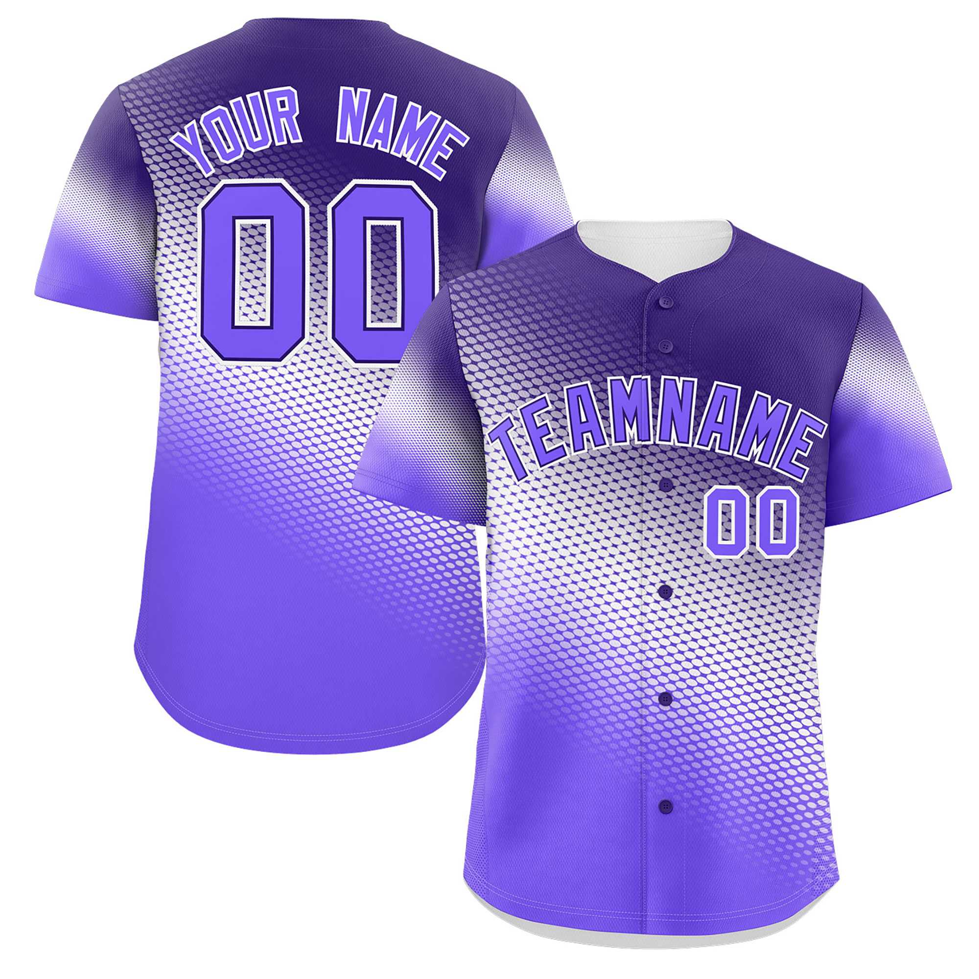 Custom Dark Purple Purple Tiny Spot Gradient Fashion Authentic Baseball Jersey