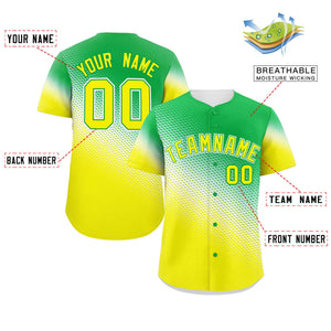 Custom Kelly Green Gold Tiny Spot Gradient Fashion Authentic Baseball Jersey