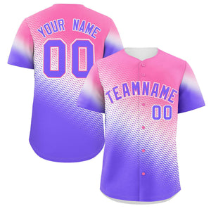 Custom Pink Purple Tiny Spot Gradient Fashion Authentic Baseball Jersey