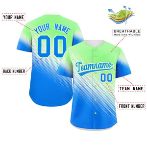 Custom Light Green Blue Tiny Spot Gradient Fashion Authentic Baseball Jersey