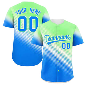 Custom Light Green Blue Tiny Spot Gradient Fashion Authentic Baseball Jersey