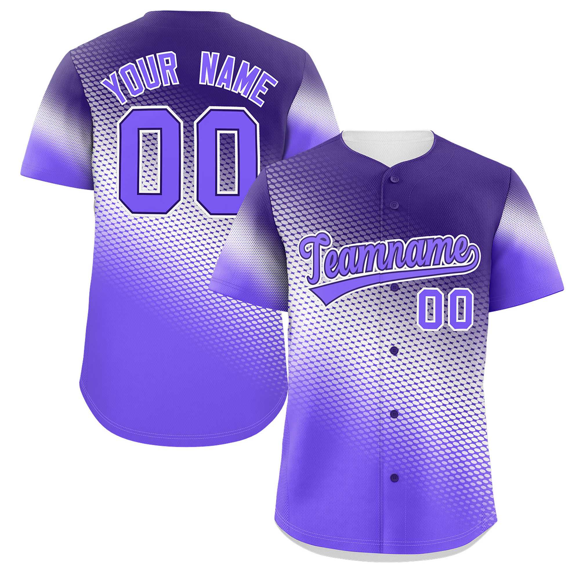 Custom Dark Purple Purple Tiny Spot Gradient Fashion Authentic Baseball Jersey