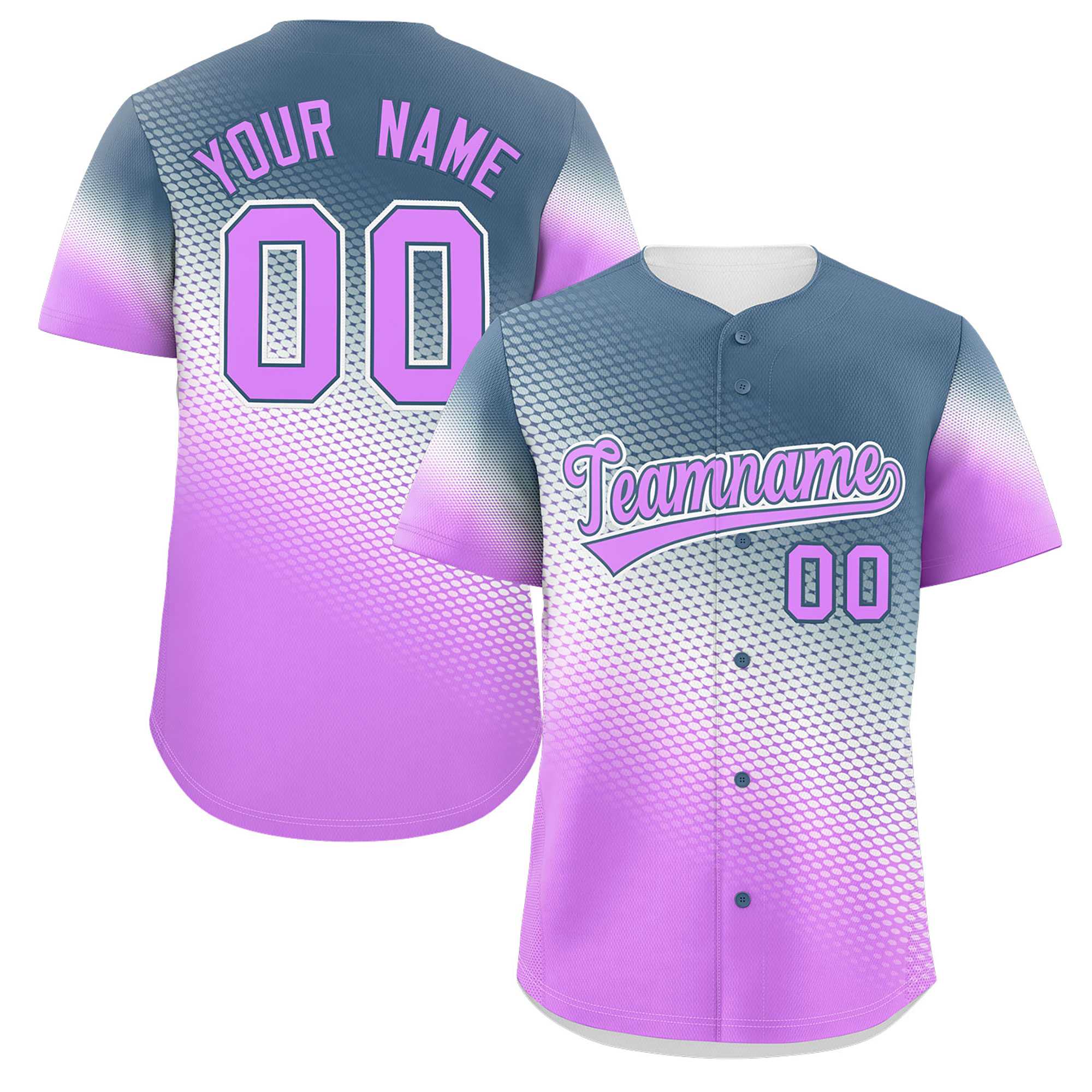 Custom Gray Pink Tiny Spot Gradient Fashion Authentic Baseball Jersey