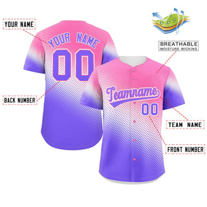 Custom Pink Purple Tiny Spot Gradient Fashion Authentic Baseball Jersey