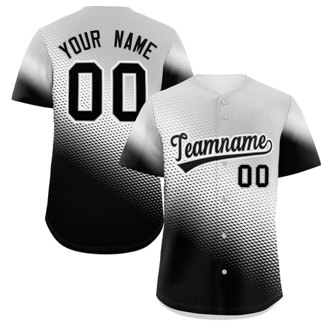 Custom Light Gray Black Tiny Spot Gradient Fashion Authentic Baseball Jersey