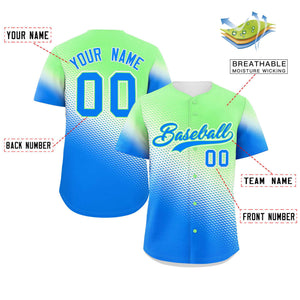 Custom Light Green Blue Tiny Spot Gradient Fashion Authentic Baseball Jersey