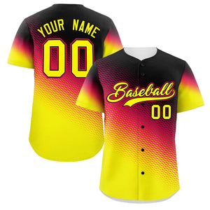 Custom Black Red-Gold Tiny Spot Gradient Fashion Authentic Baseball Jersey