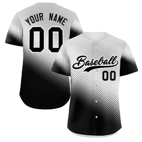 Custom Light Gray Black Tiny Spot Gradient Fashion Authentic Baseball Jersey