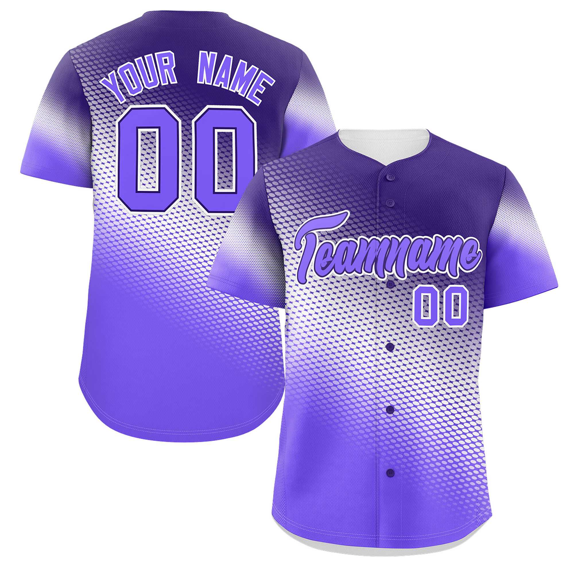 Custom Dark Purple Purple Tiny Spot Gradient Fashion Authentic Baseball Jersey