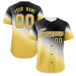 Custom Black Yellow Tiny Spot Gradient Fashion Authentic Baseball Jersey