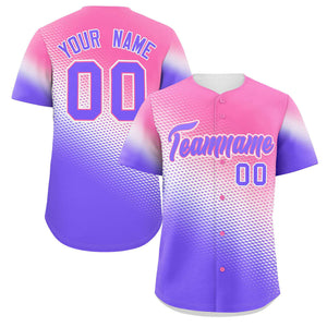 Custom Pink Purple Tiny Spot Gradient Fashion Authentic Baseball Jersey