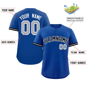 Custom Royal Black Full Button Design Authentic Baseball Jersey