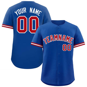 Custom Royal Red Full Button Design Authentic Baseball Jersey