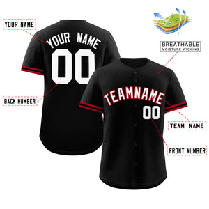 Custom Black White Full Button Design Authentic Baseball Jersey