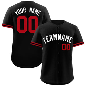 Custom Black White Full Button Design Authentic Baseball Jersey