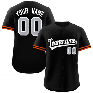 Custom Black White Full Button Design Authentic Baseball Jersey