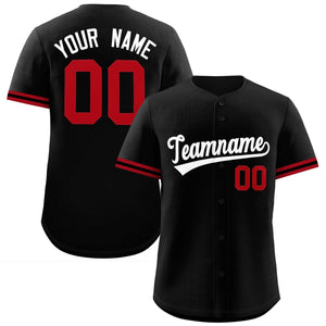 Custom Black White Full Button Design Authentic Baseball Jersey