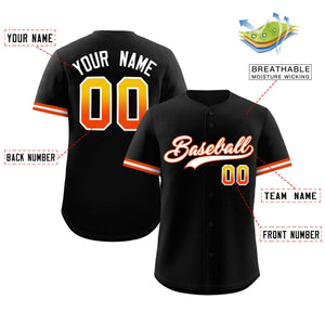 Custom Black White Full Button Design Authentic Baseball Jersey