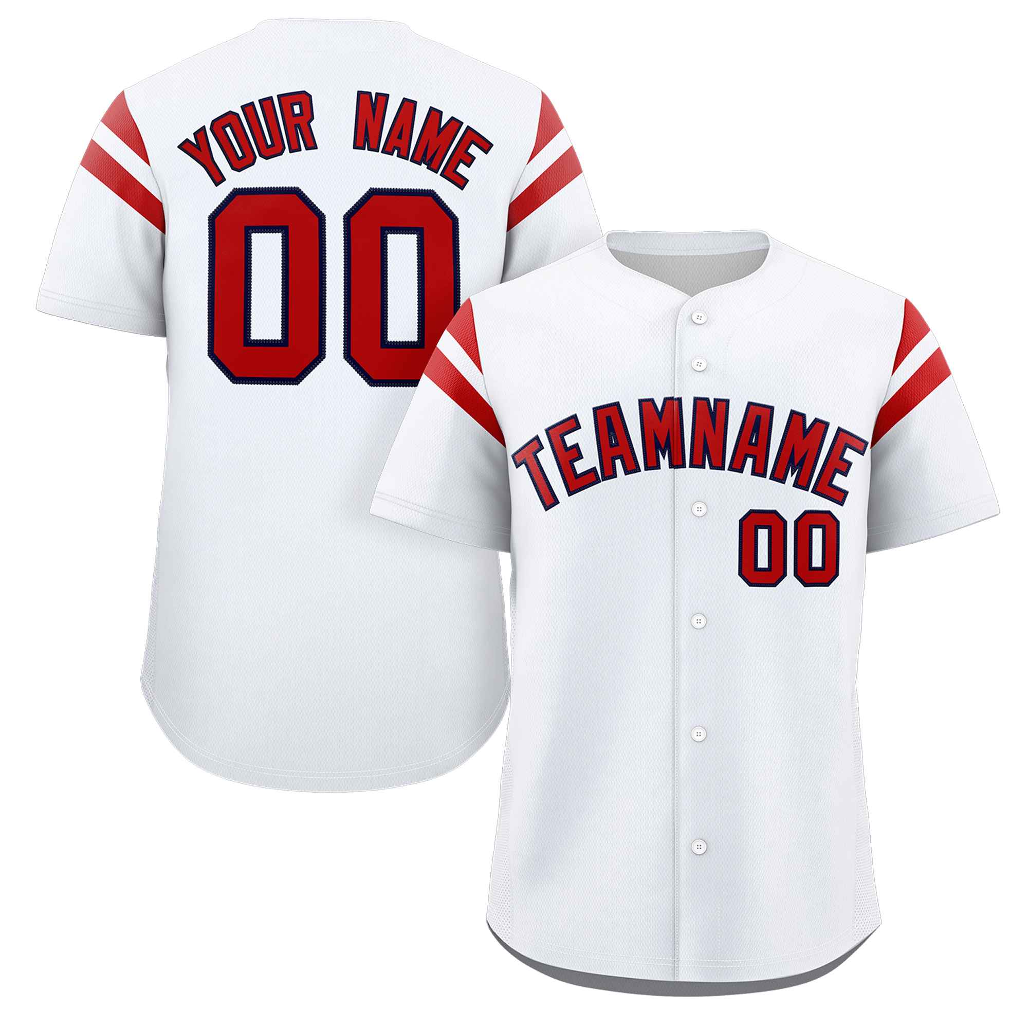 Custom White Red Classic Style Personalized Full Button Authentic Baseball Jersey